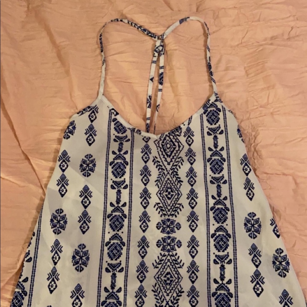 Blue and White Hollister Tank